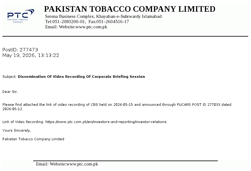 pakistan tobacco company share price PAKT - Rs 1347.33 | Pakistan Tobacco Company Limited